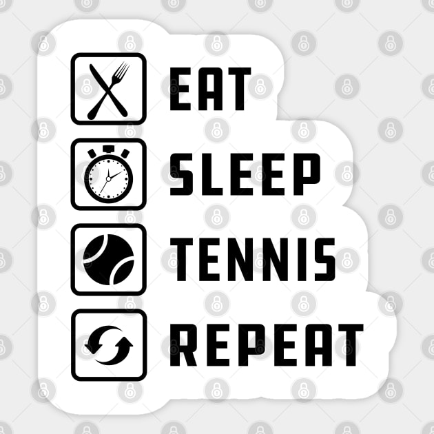 Tennis Player - Eat Sleep Tennis Repeat Sticker by KC Happy Shop